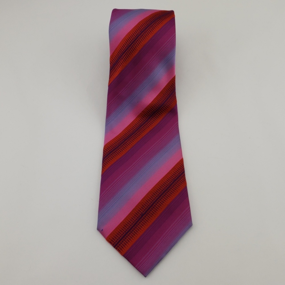 Kenneth Cole Mens multi color striped Tie